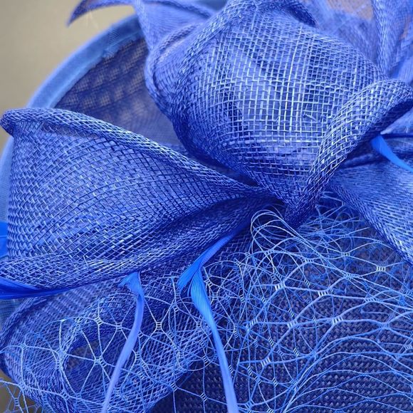 Sinamay Women Feather Fascinator Hat With Veil, Cocktail Tea Party Banquet🐬 - Picture 7 of 7
